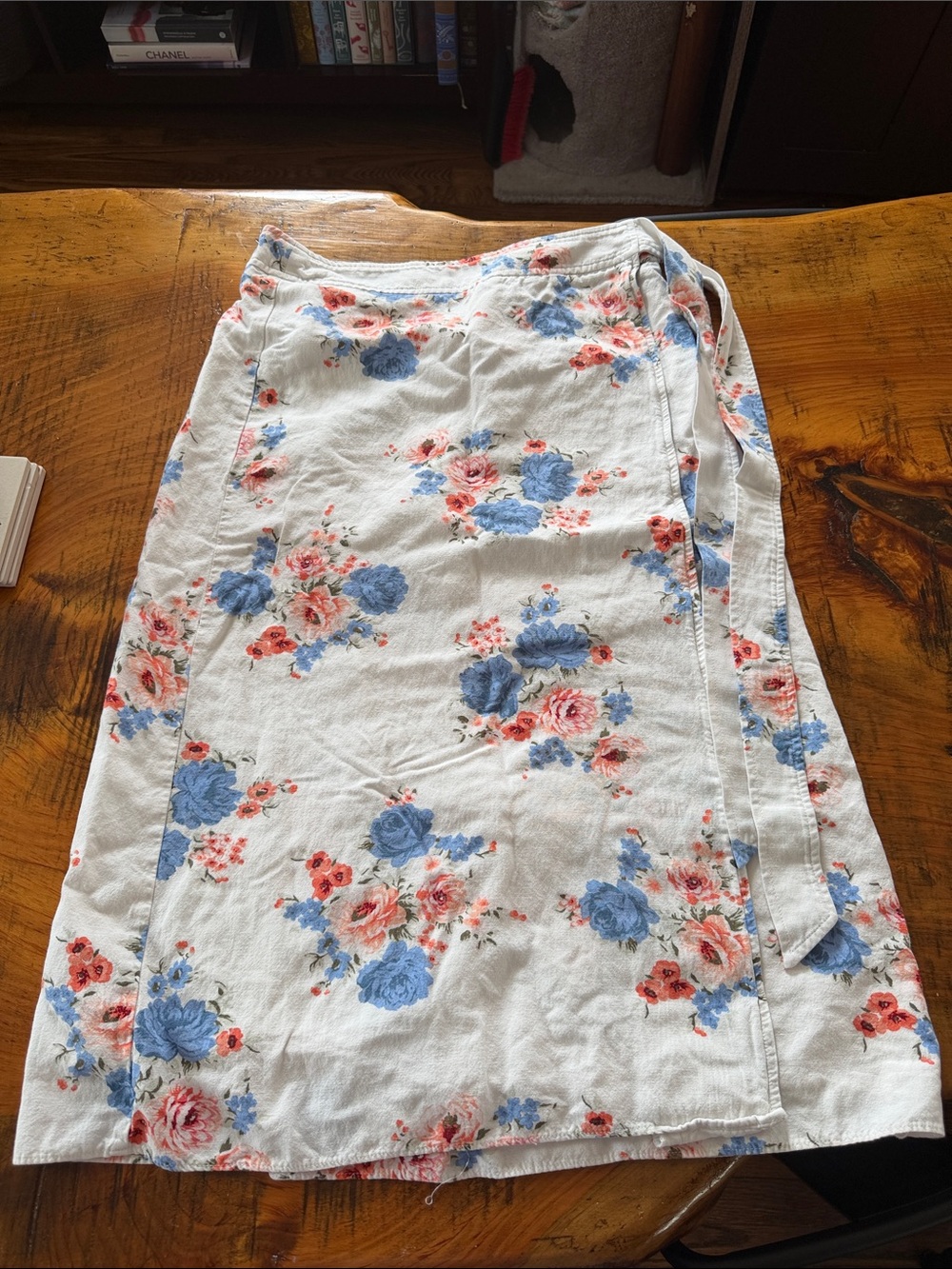 LOFT floral midi wrap skirt